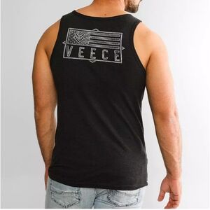Veece Palms and Stars Charcoal Gray Tank Top